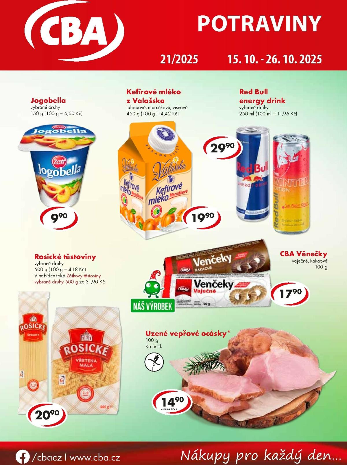 Aktuální leták CBA - Potraviny od 15.10. do 26.10.