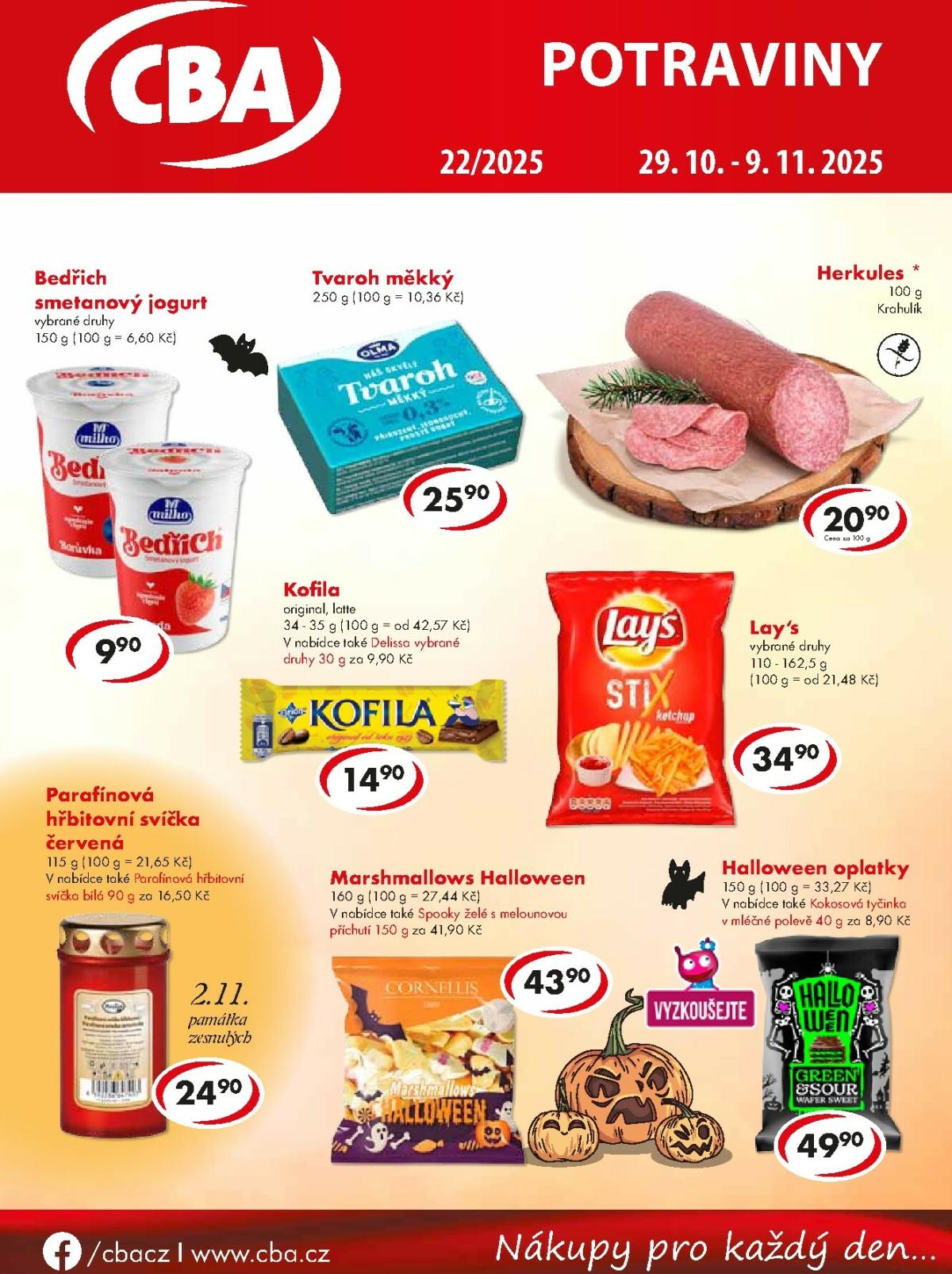 Aktuální leták CBA - Potraviny od 29.10. do 09.11.