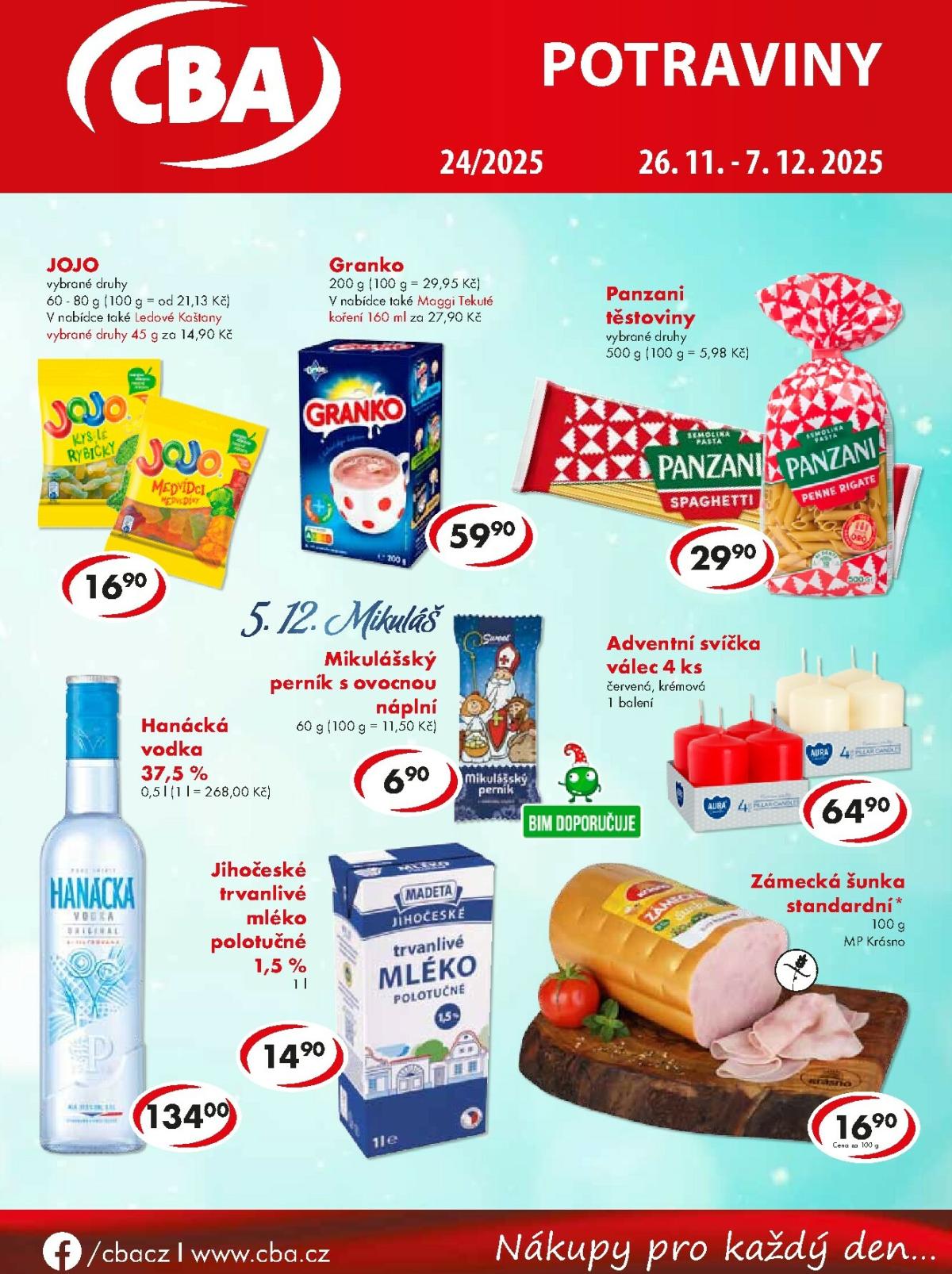 Aktuální leták CBA - Potraviny od 26.11. do 07.12.
