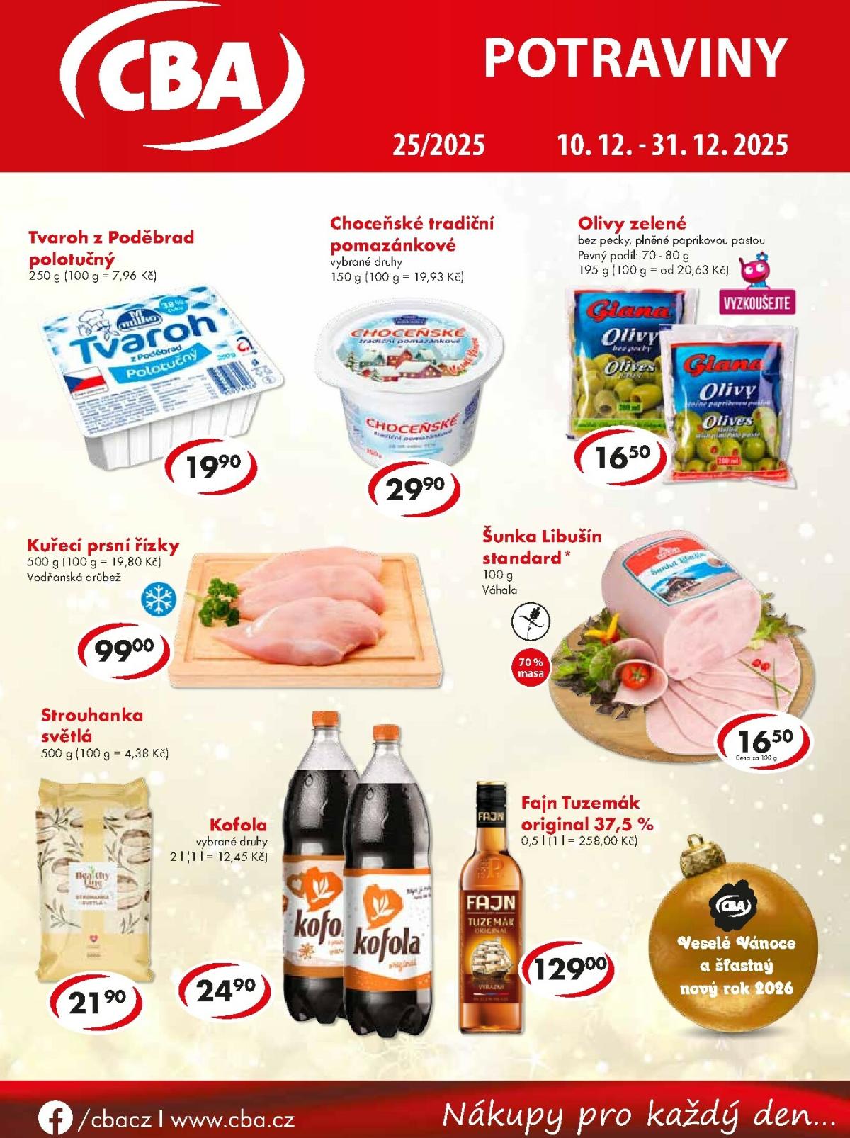 Aktuální leták CBA - Potraviny od 10.12. do 31.12.
