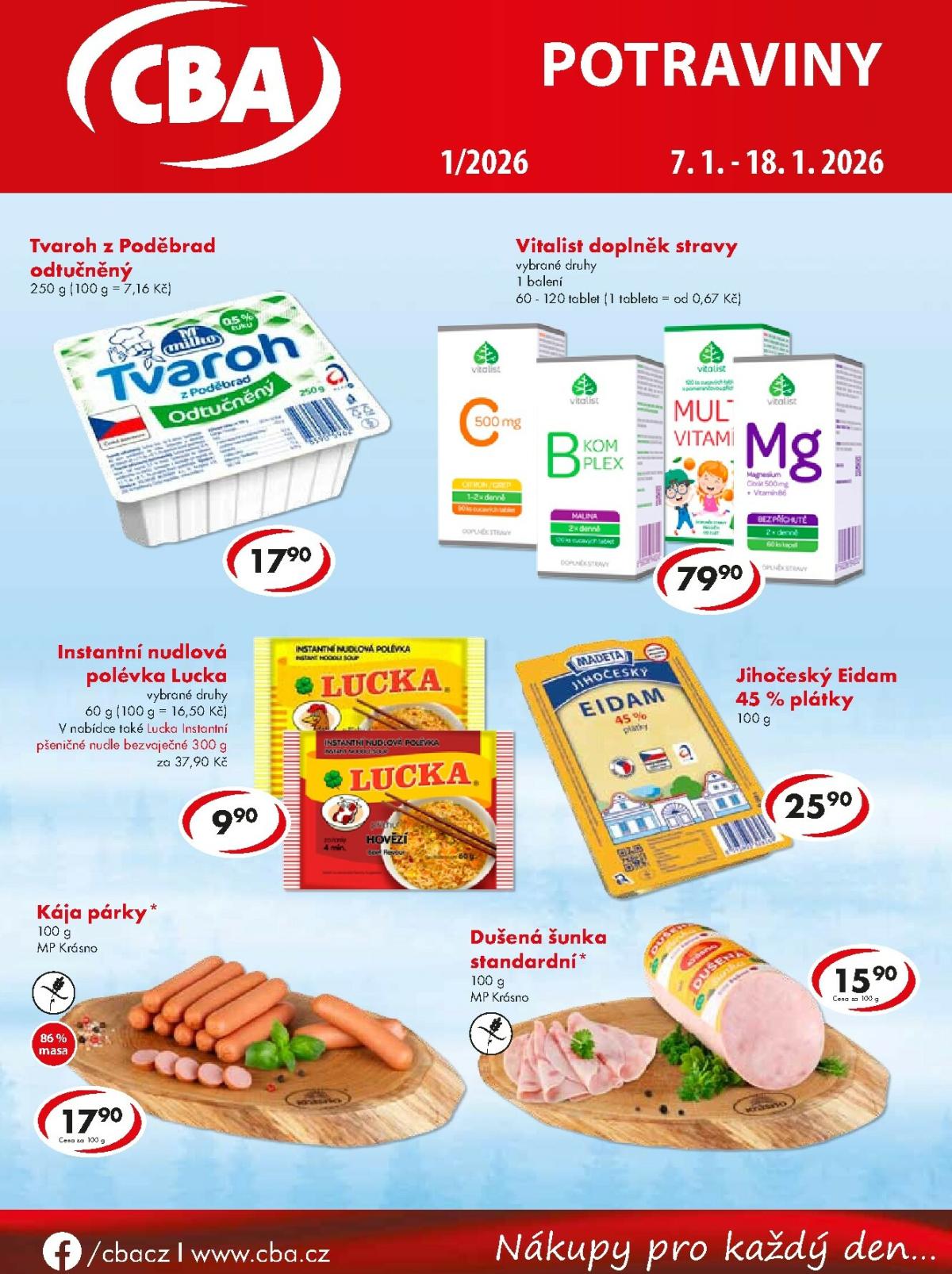 Aktuální leták CBA - Potraviny od 07.01. do 18.01.