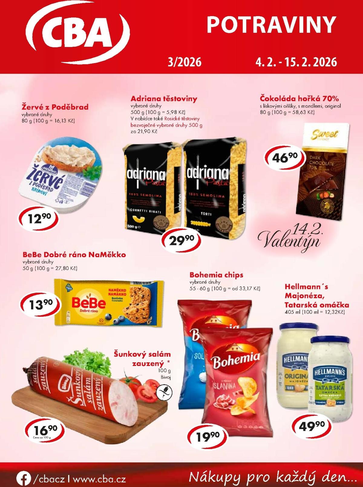 CBA - Potraviny leták platný od středy 04.02.2026 do neděle 15.02.2026