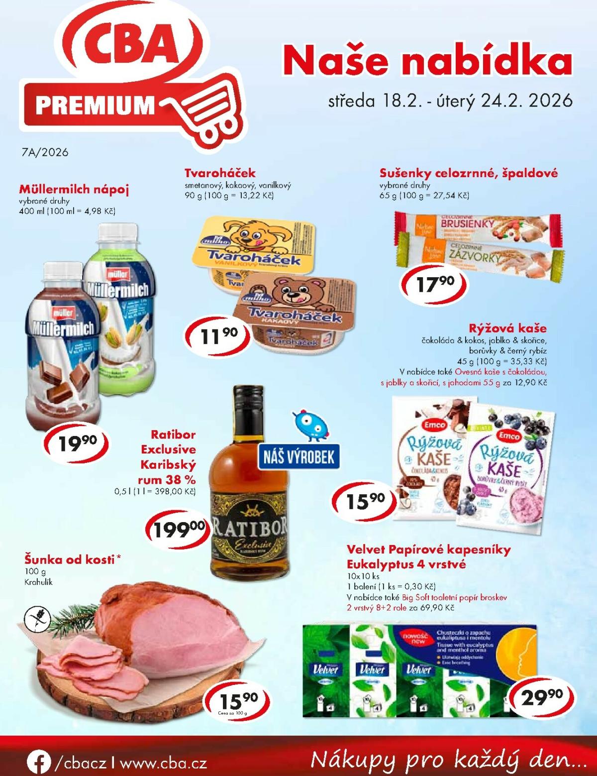 CBA Premium leták platný od středy 18.02.2026 do úterý 24.02.2026