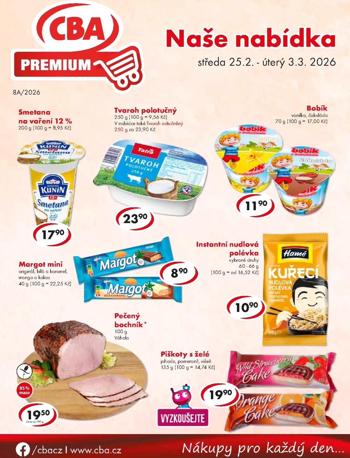 CBA Premium leták platný od středy 25.02.2026 do úterý 03.03.2026