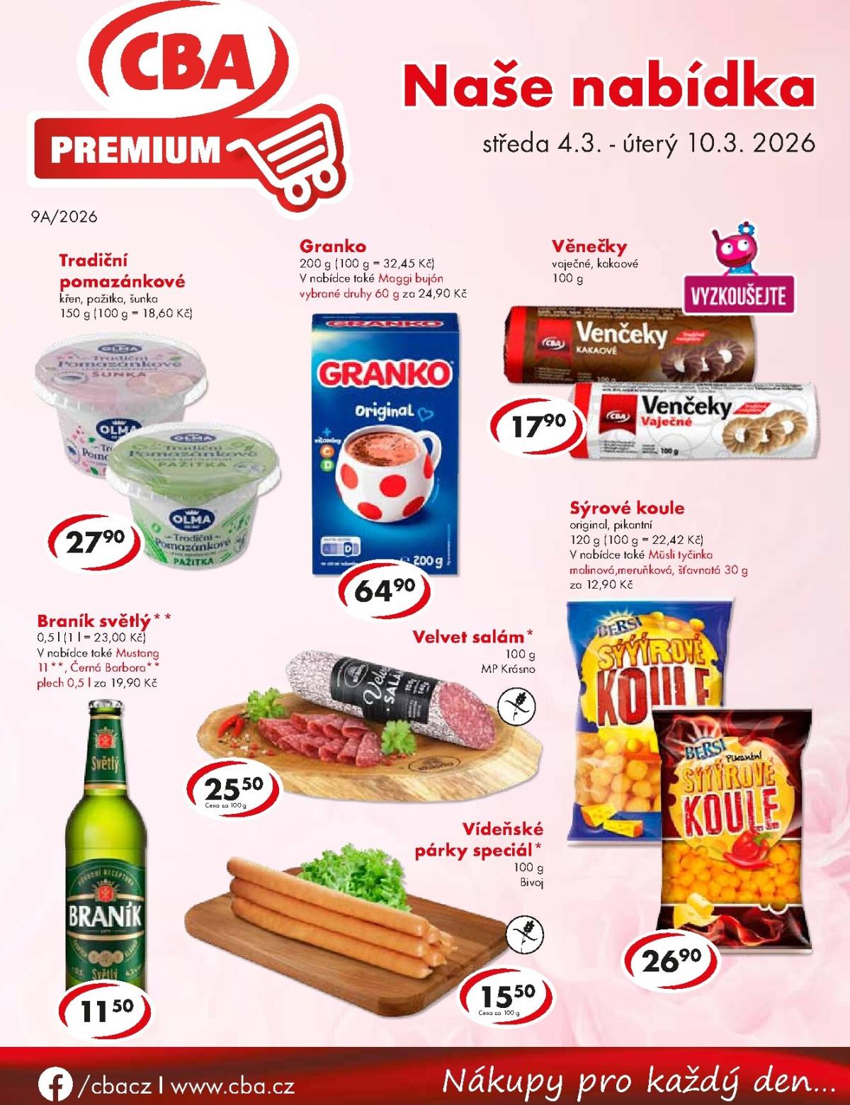 CBA Premium leták platný od středy 04.03.2026 do úterý 10.03.2026