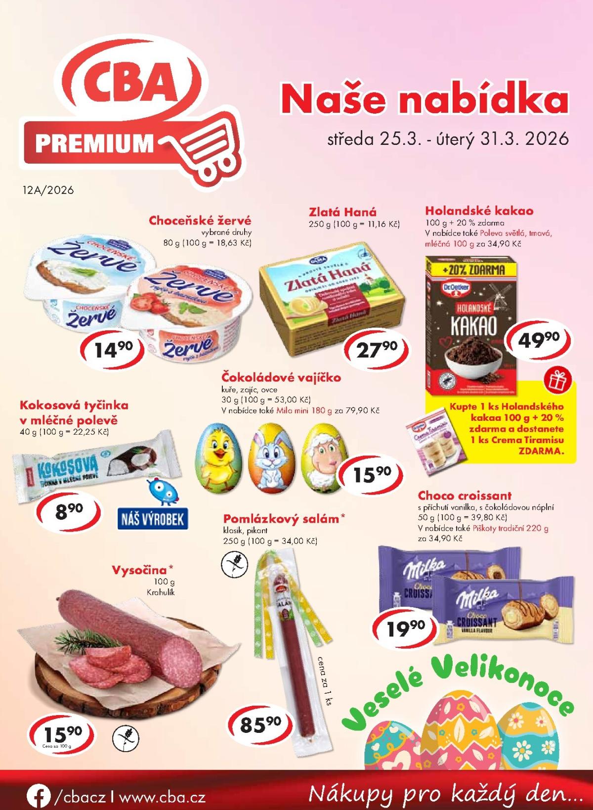CBA Premium leták platný od středy 25.03.2026 do úterý 31.03.2026