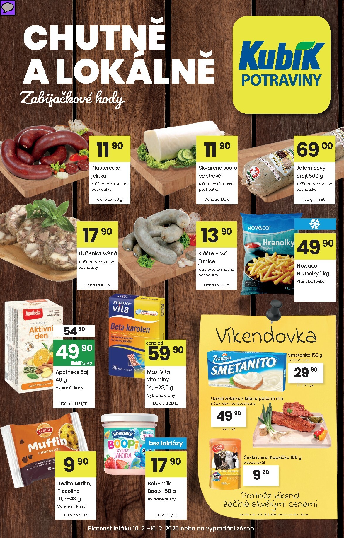 Kubík leták platný od úterý 10.02.2026 do pondělí 16.02.2026