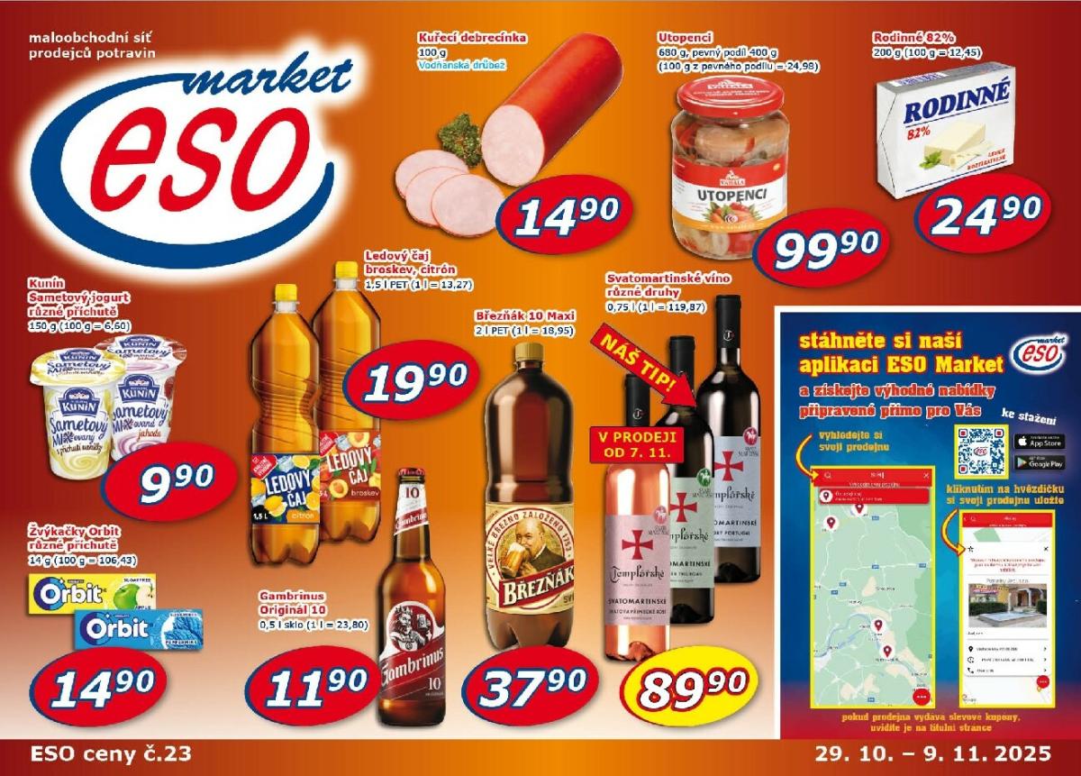 Aktuální leták ESO MARKET od 29.10. do 09.11.