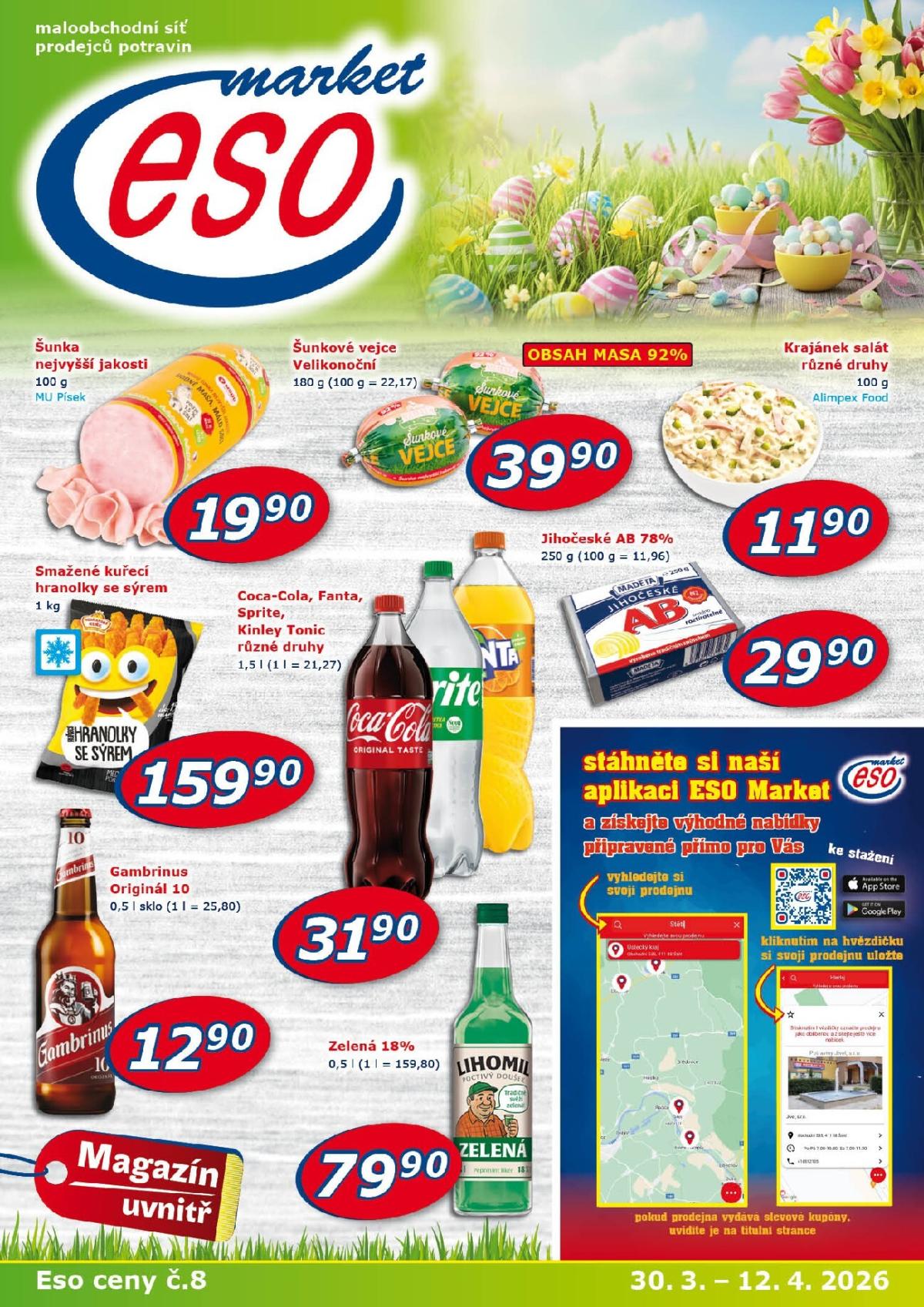 ESO MARKET leták platný od pondělí 30.03.2026 do neděle 12.04.2026