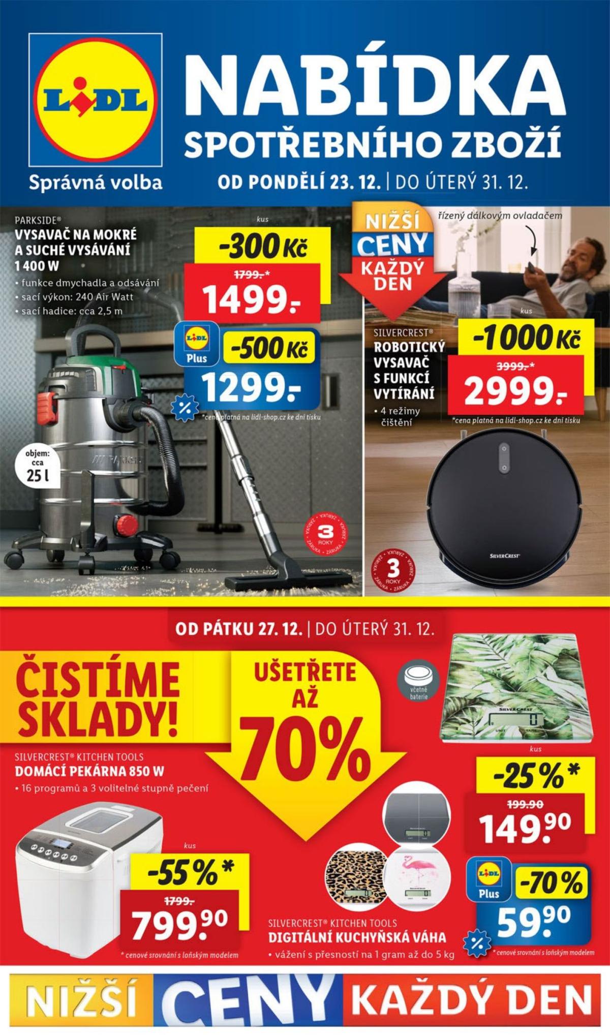 Leták Lidl - Spotřební zboží od 23.12. do 31.12.