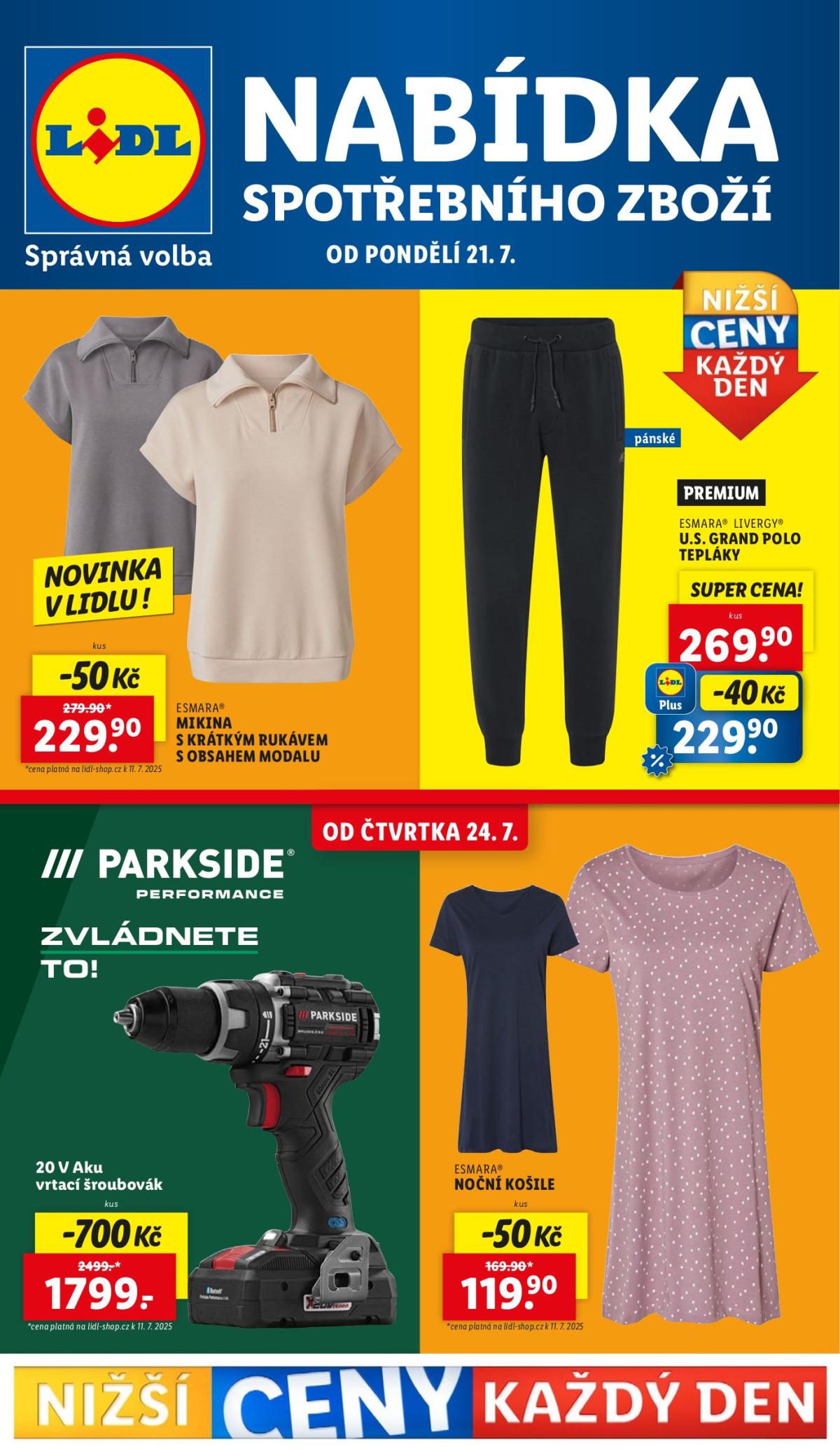 Leták Lidl - Spotřební zboží od 21.07. do 27.07.