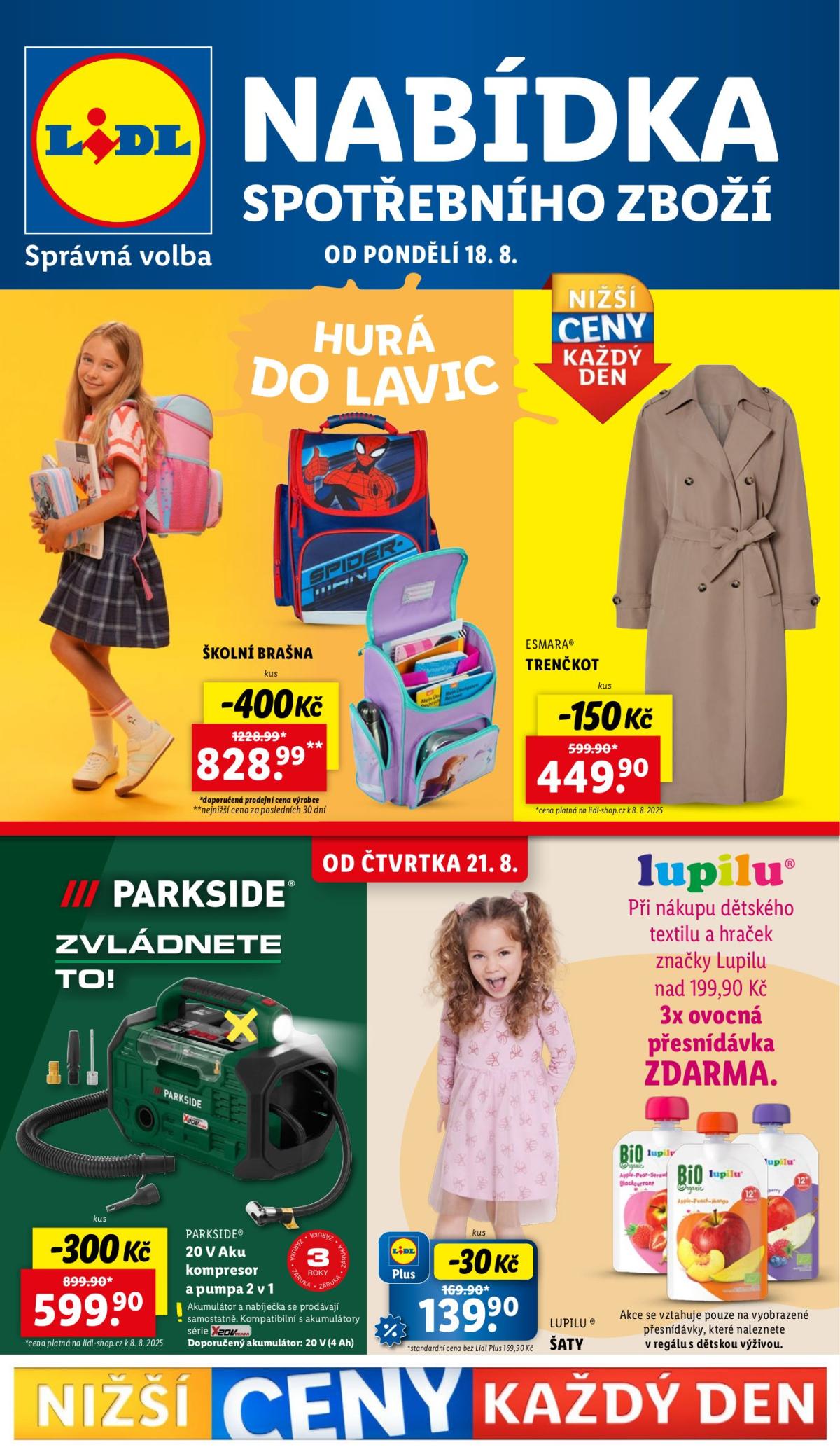 Leták Lidl - Spotřební zboží od 18.08. do 24.08.