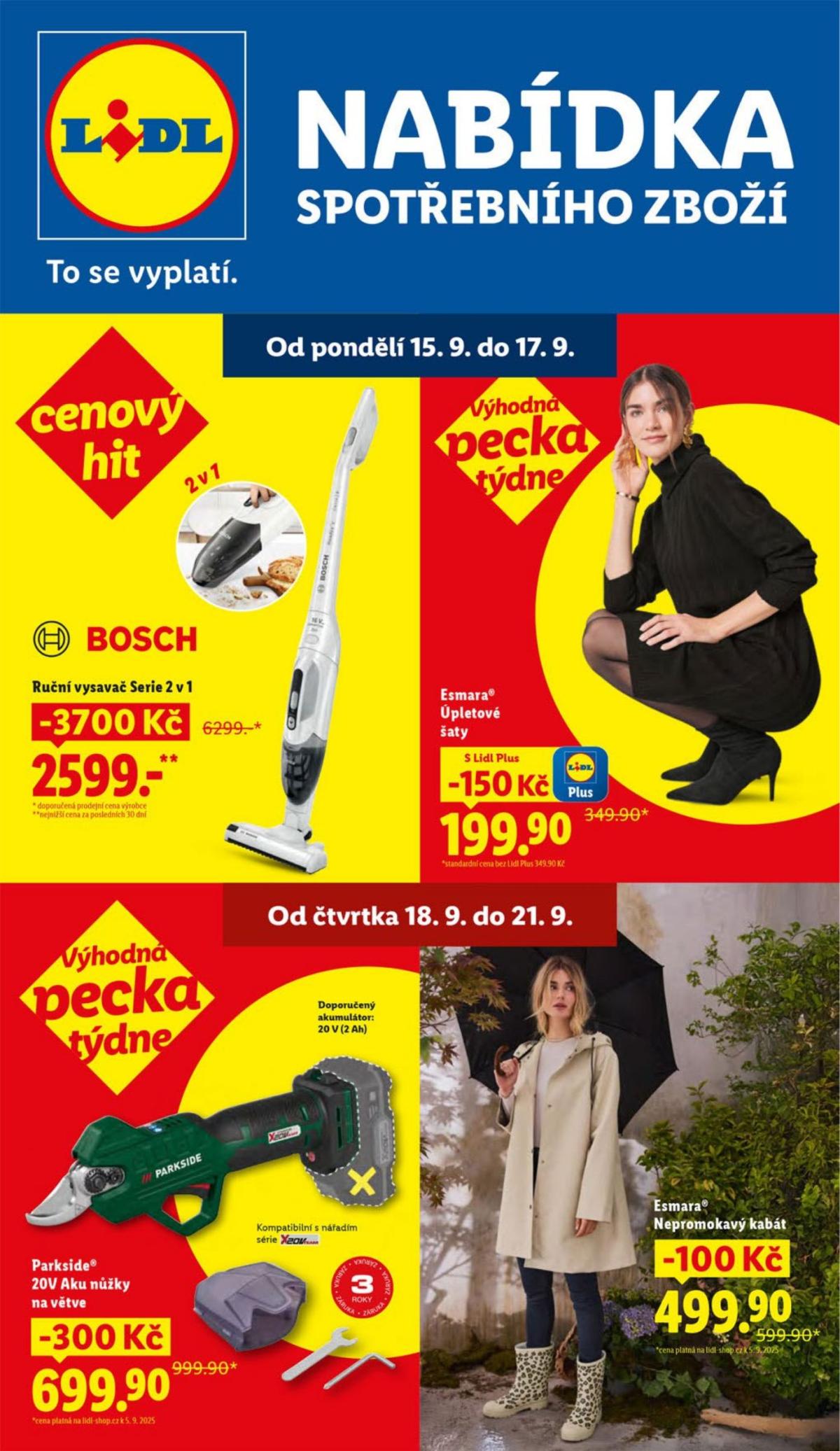 Leták Lidl - Spotřební zboží od 15.09. do 21.09.