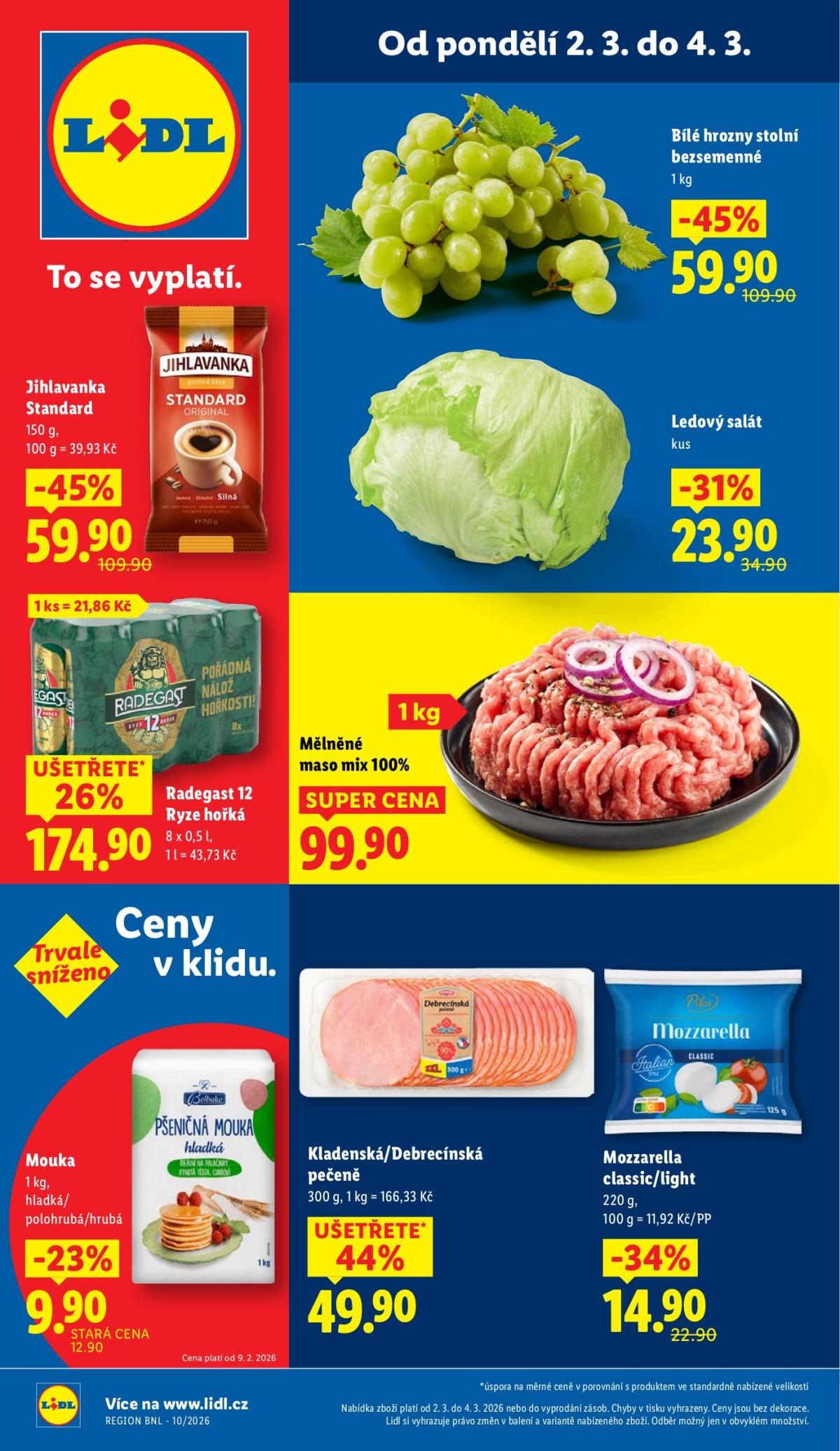 Lidl leták platný od pondělí 02.03.2026 do středy 04.03.2026