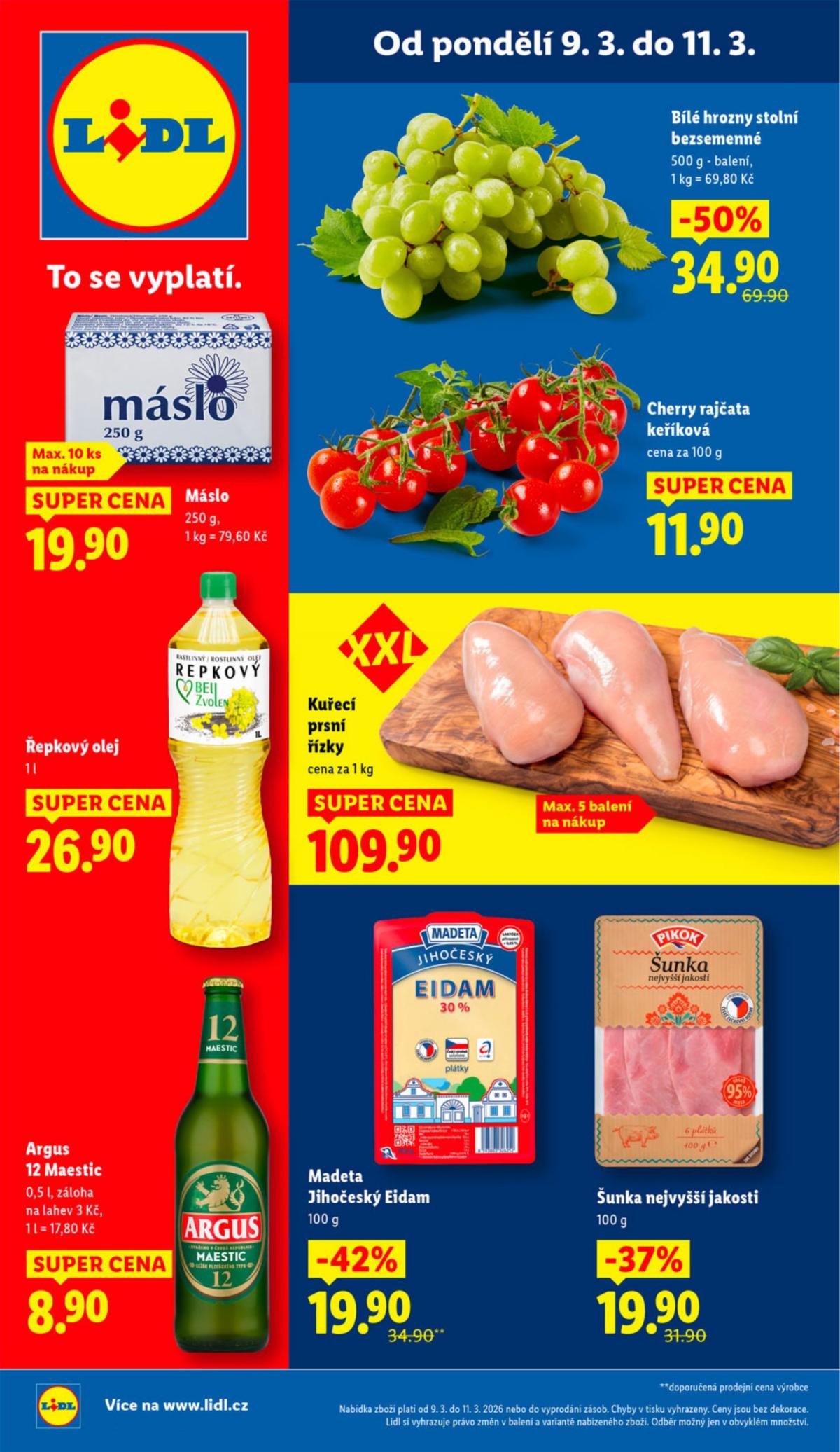 Lidl leták platný od pondělí 09.03.2026 do středy 11.03.2026