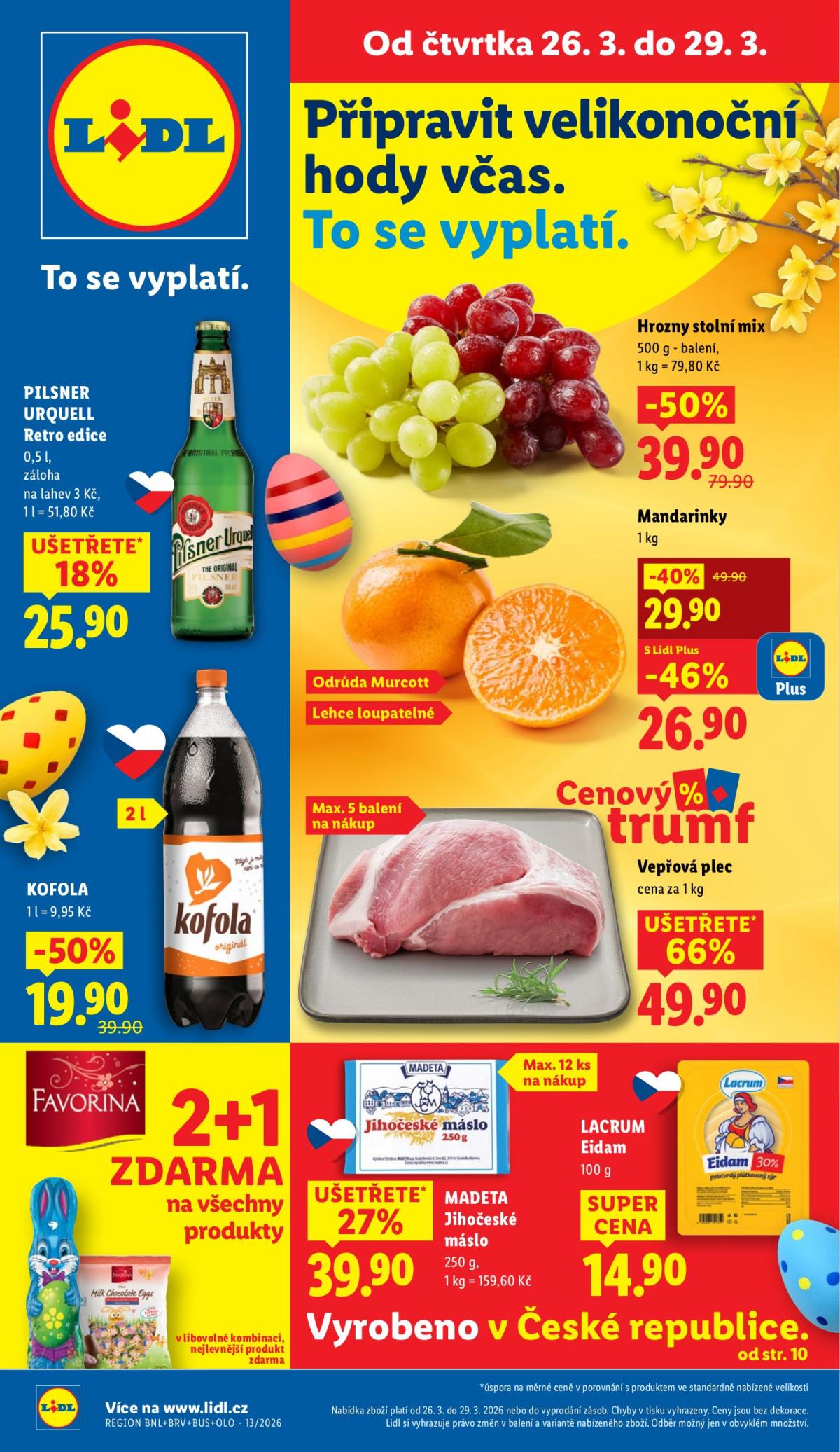 Lidl leták platný od čtvrtka 26.03.2026 do neděle 29.03.2026