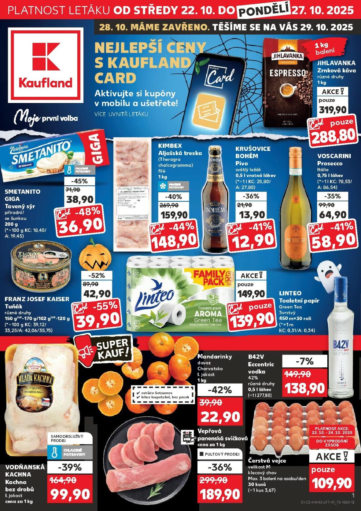 Aktuální leták Kaufland Praha 4 od 22.10. do 27.10.