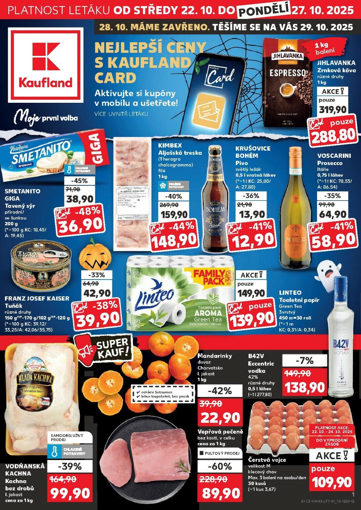 Aktuální leták Kaufland Kolín od 22.10. do 27.10.