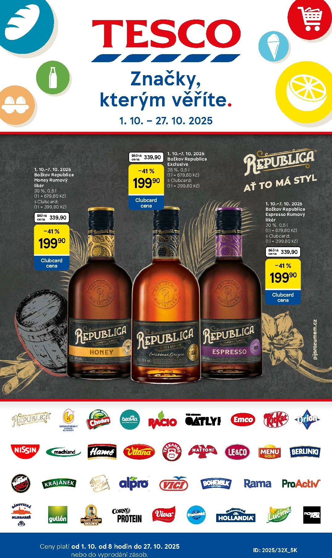 Leták Tesco - Značky, kterým věříte od 01.10. do 27.10.