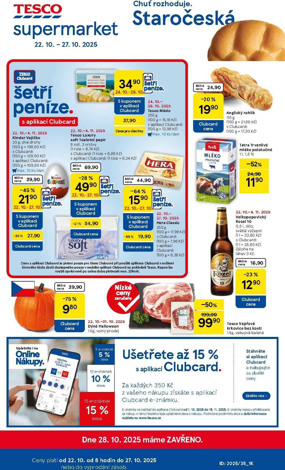 Aktuální leták Tesco supermarket od 22.10. do 27.10.