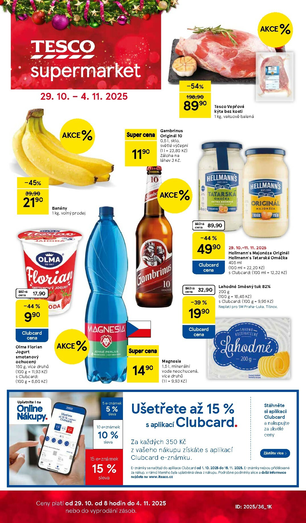 Aktuální leták Tesco supermarket od 29.10. do 04.11.