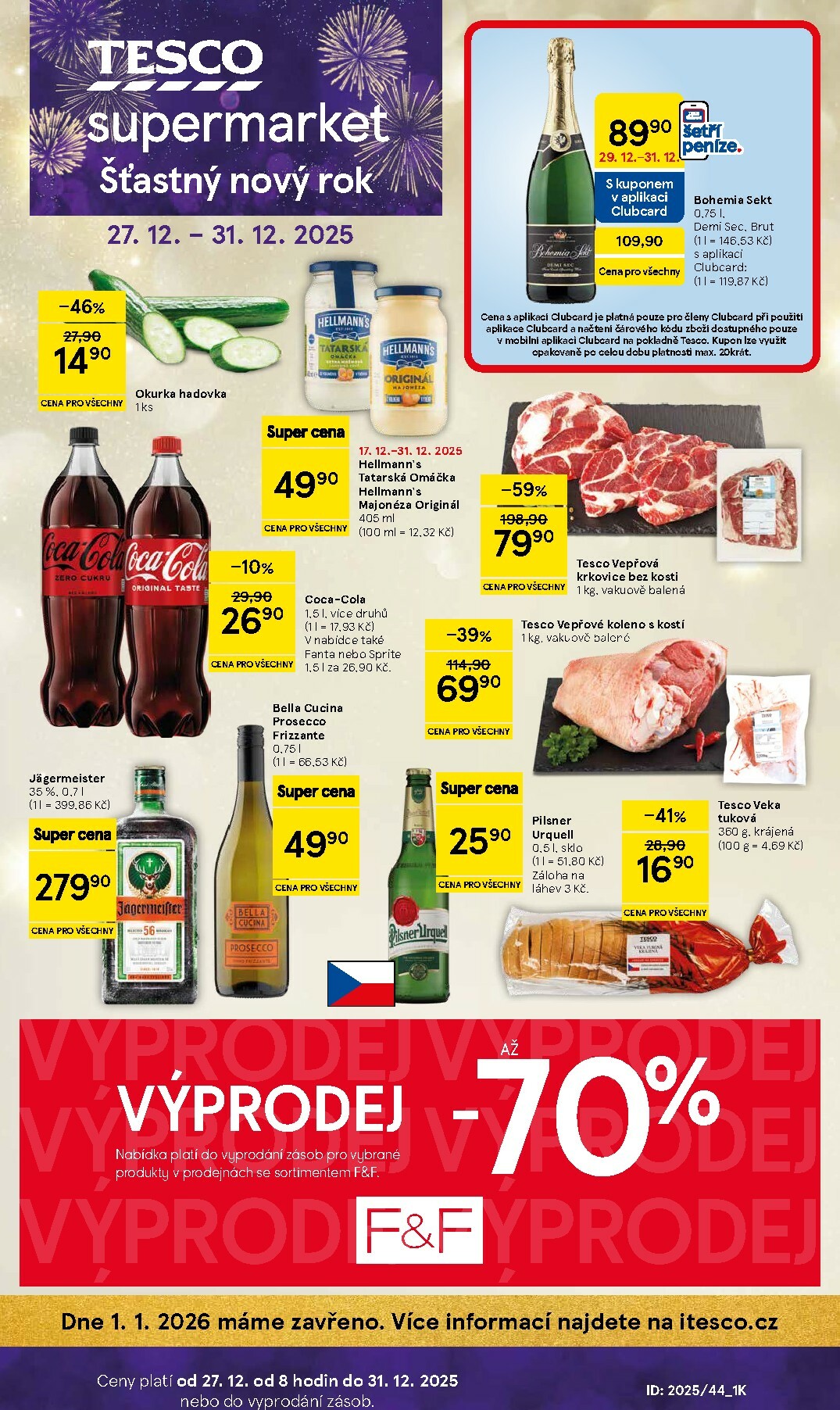 Aktuální leták Tesco supermarket od 27.12. do 31.12.