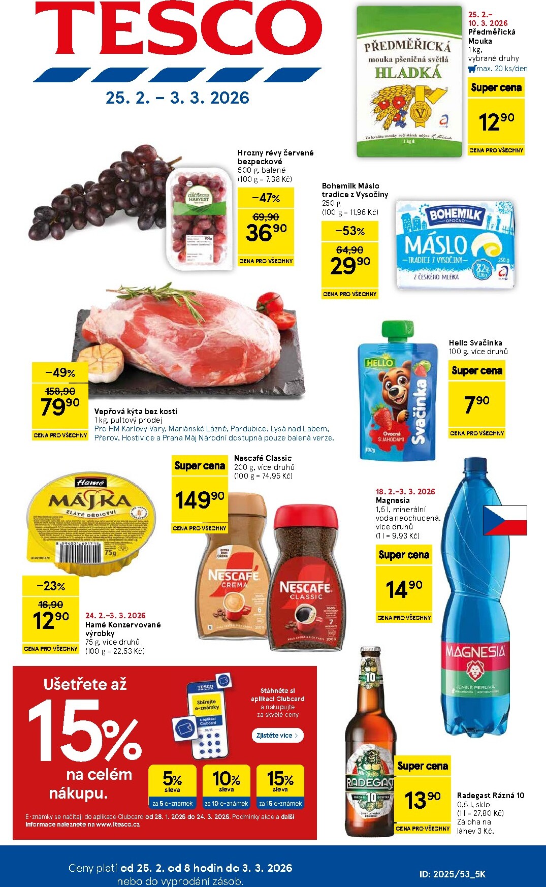 Tesco leták platný od středy 25.02.2026 do úterý 03.03.2026