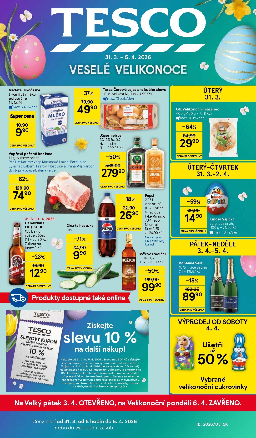 Tesco leták platný od úterý 31.03.2026 do neděle 05.04.2026