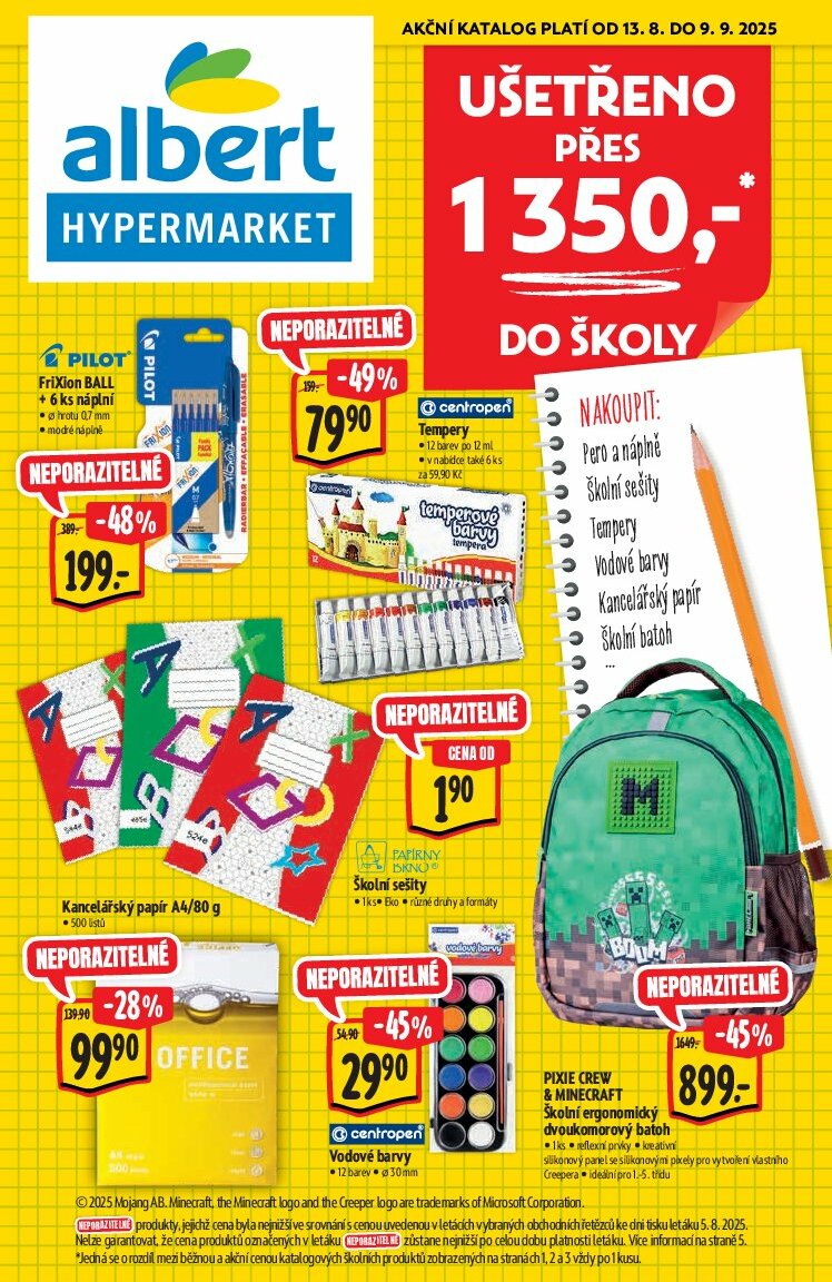 Leták Albert Hypermarket - Škola od 13.08. do 09.09.