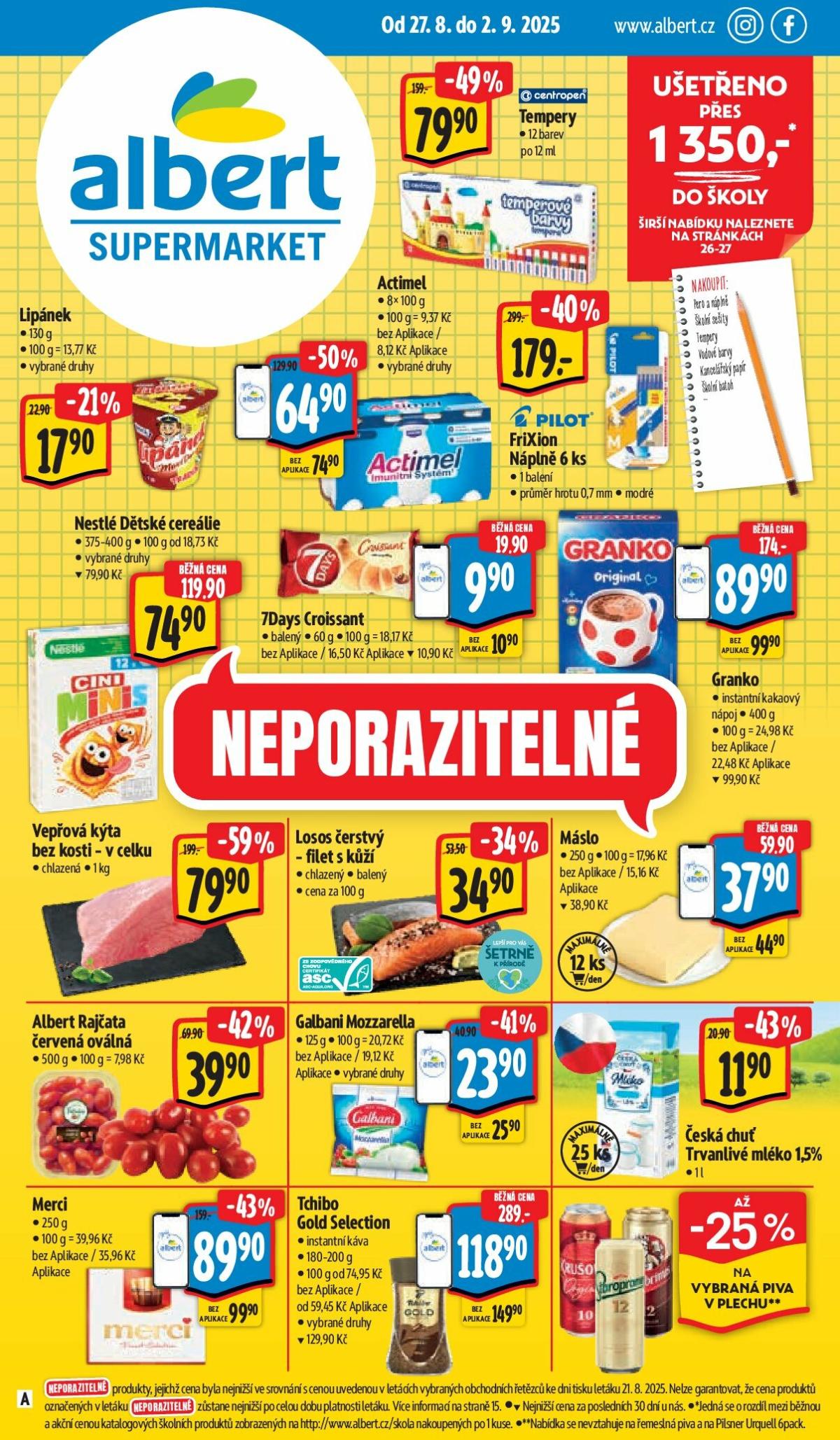 Leták Albert Supermarket od 27.08. do 02.09.