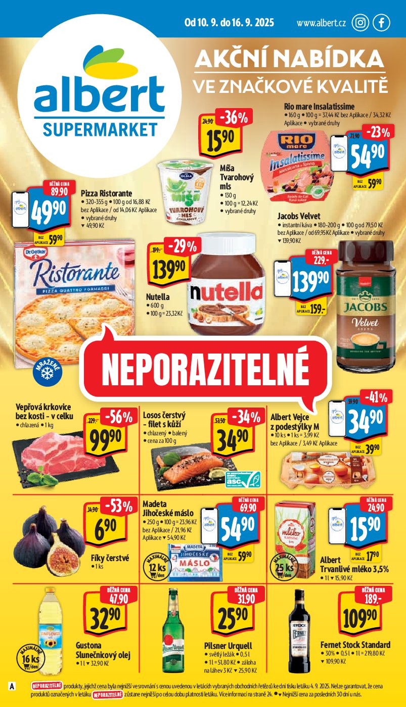 Leták Albert Supermarket od 10.09. do 16.09.