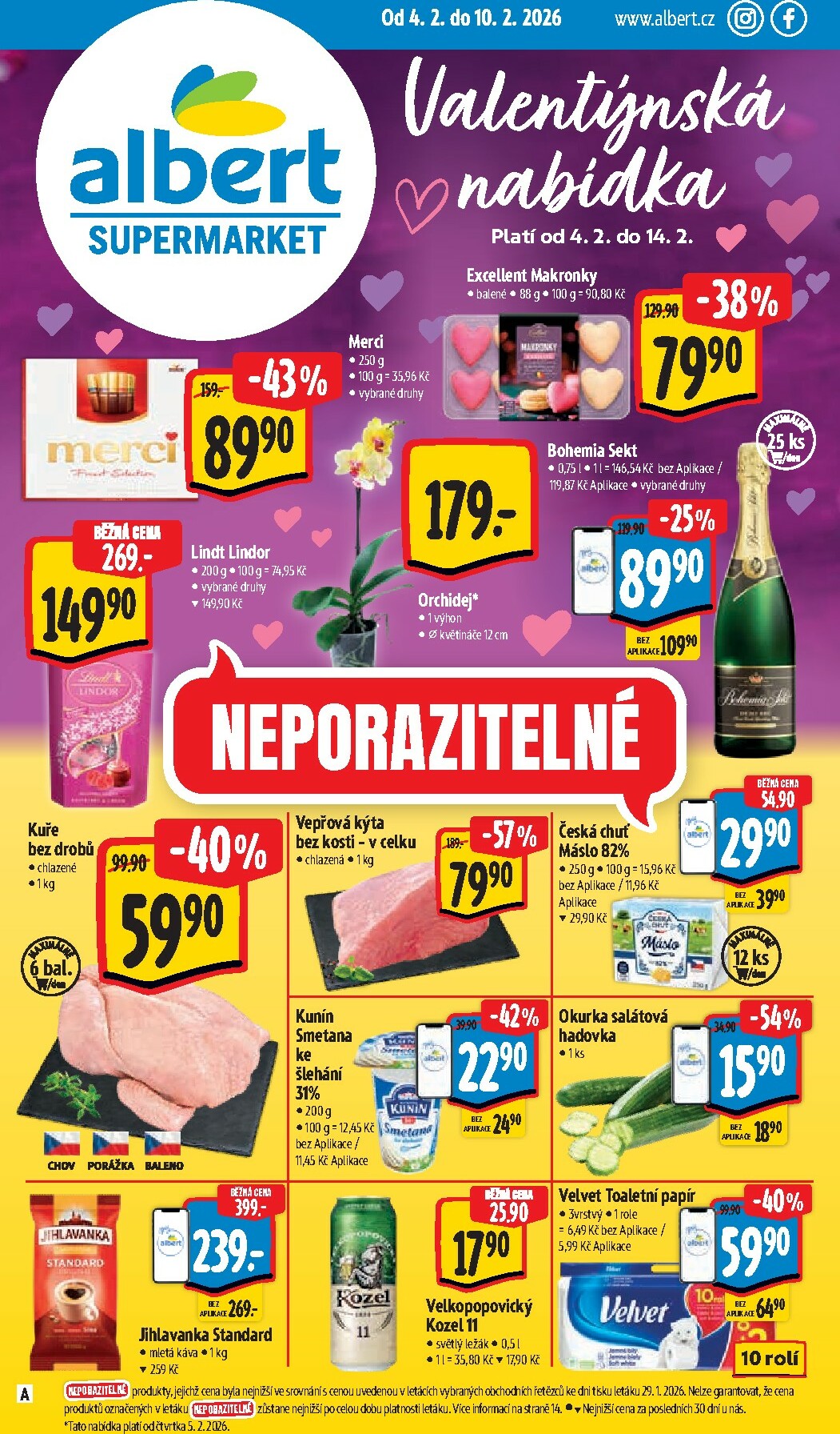 Albert Supermarket leták platný od středy 04.02.2026 do úterý 10.02.2026