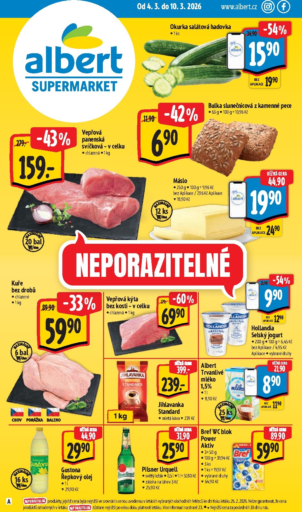 Albert Supermarket leták platný od středy 04.03.2026 do úterý 10.03.2026
