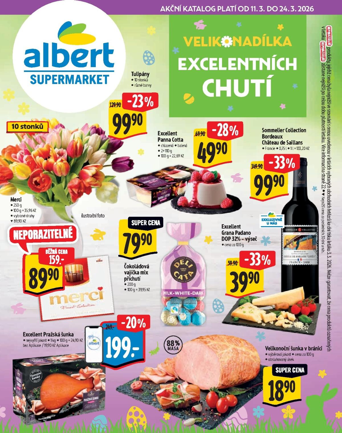 Albert Supermarket - Velikonoce leták platný od středy 11.03.2026 do úterý 24.03.2026