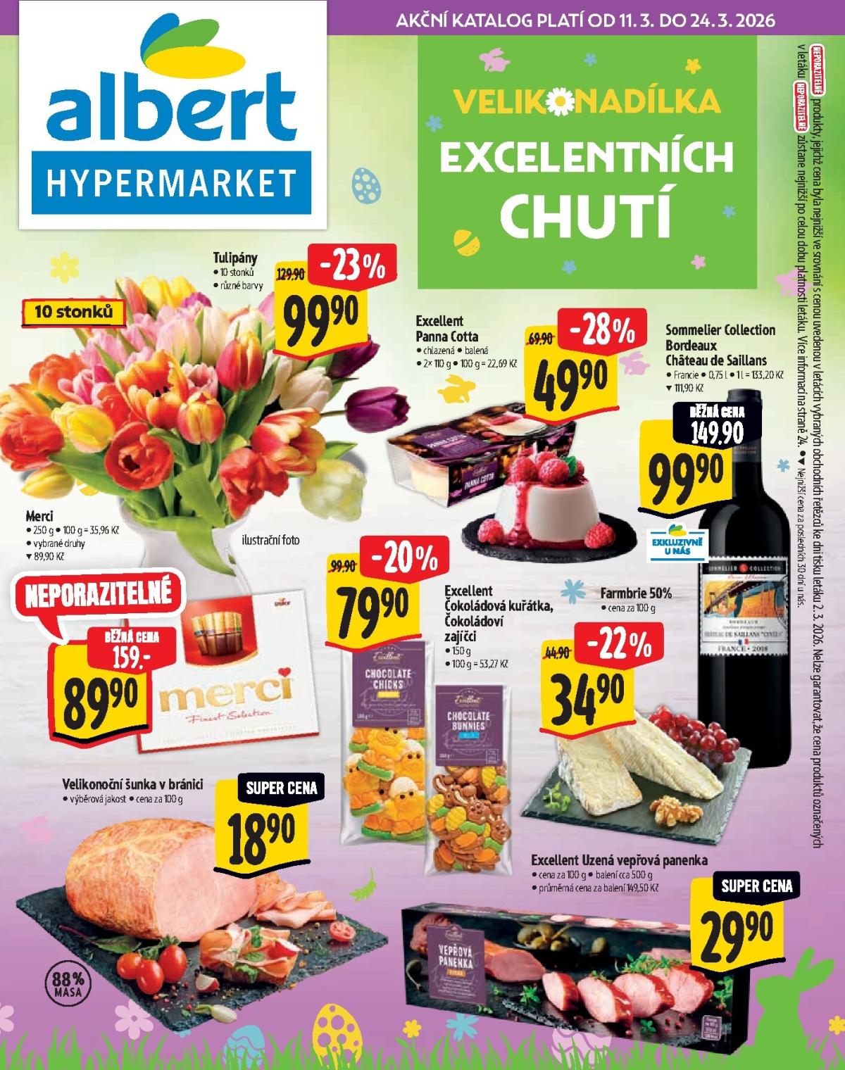 Albert Hypermarket - Velikonoce leták platný od středy 11.03.2026 do úterý 24.03.2026