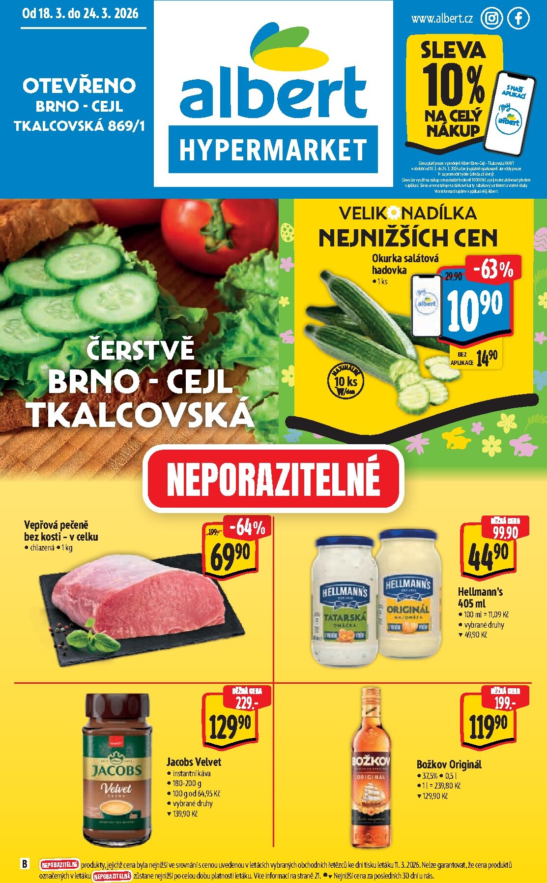 Albert Hypermarket - Brno leták platný od středy 18.03.2026 do úterý 24.03.2026