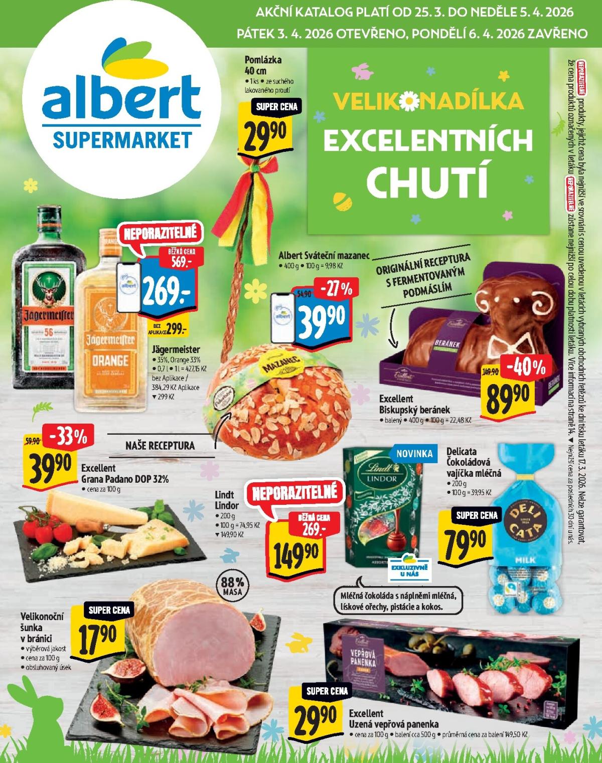Albert Supermarket - Velikonoce leták platný od středy 25.03.2026 do pondělí 06.04.2026