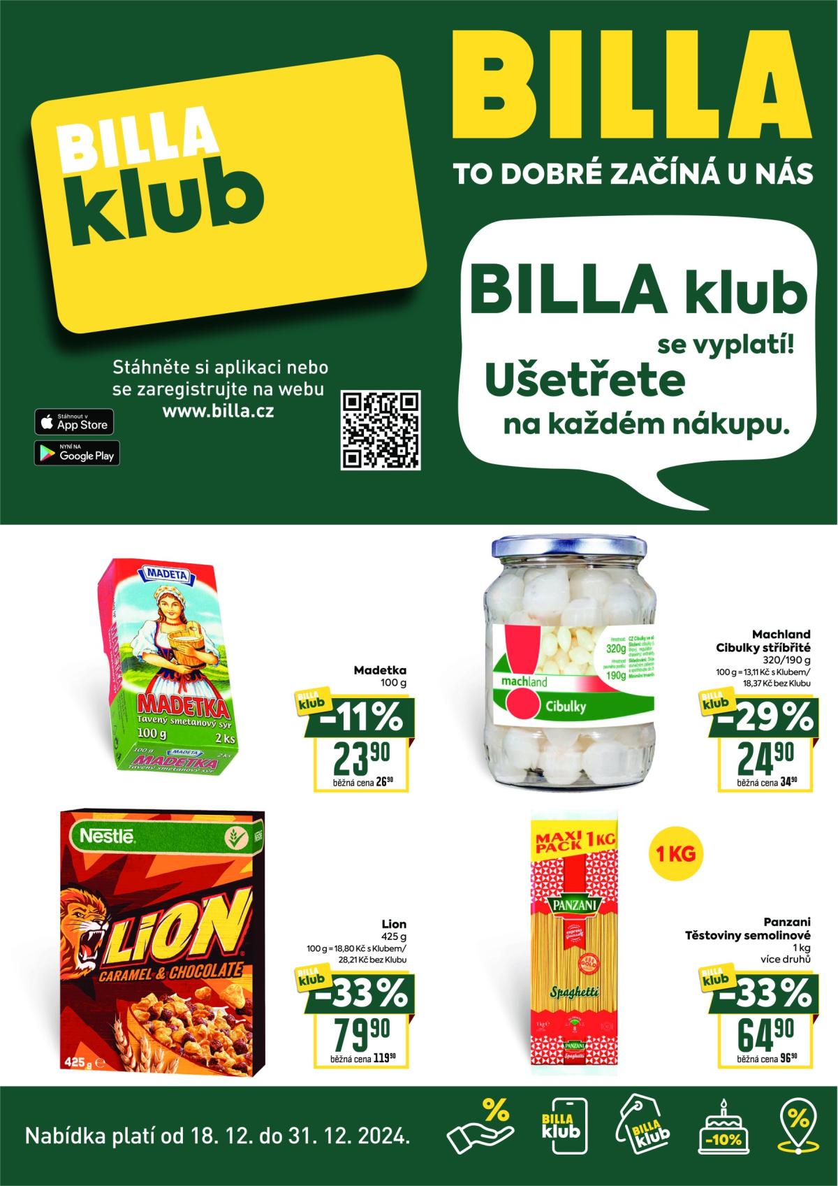 Leták Billa - Leták BILLA klub od 18.12. do 31.12.