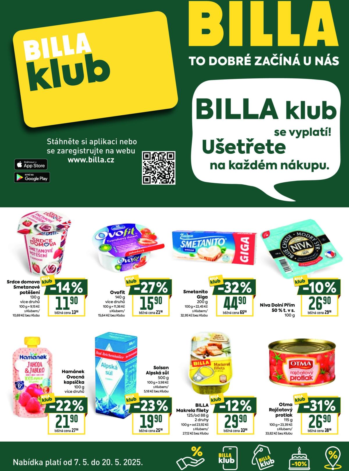 Leták Billa - Klub od 07.05. do 20.05.