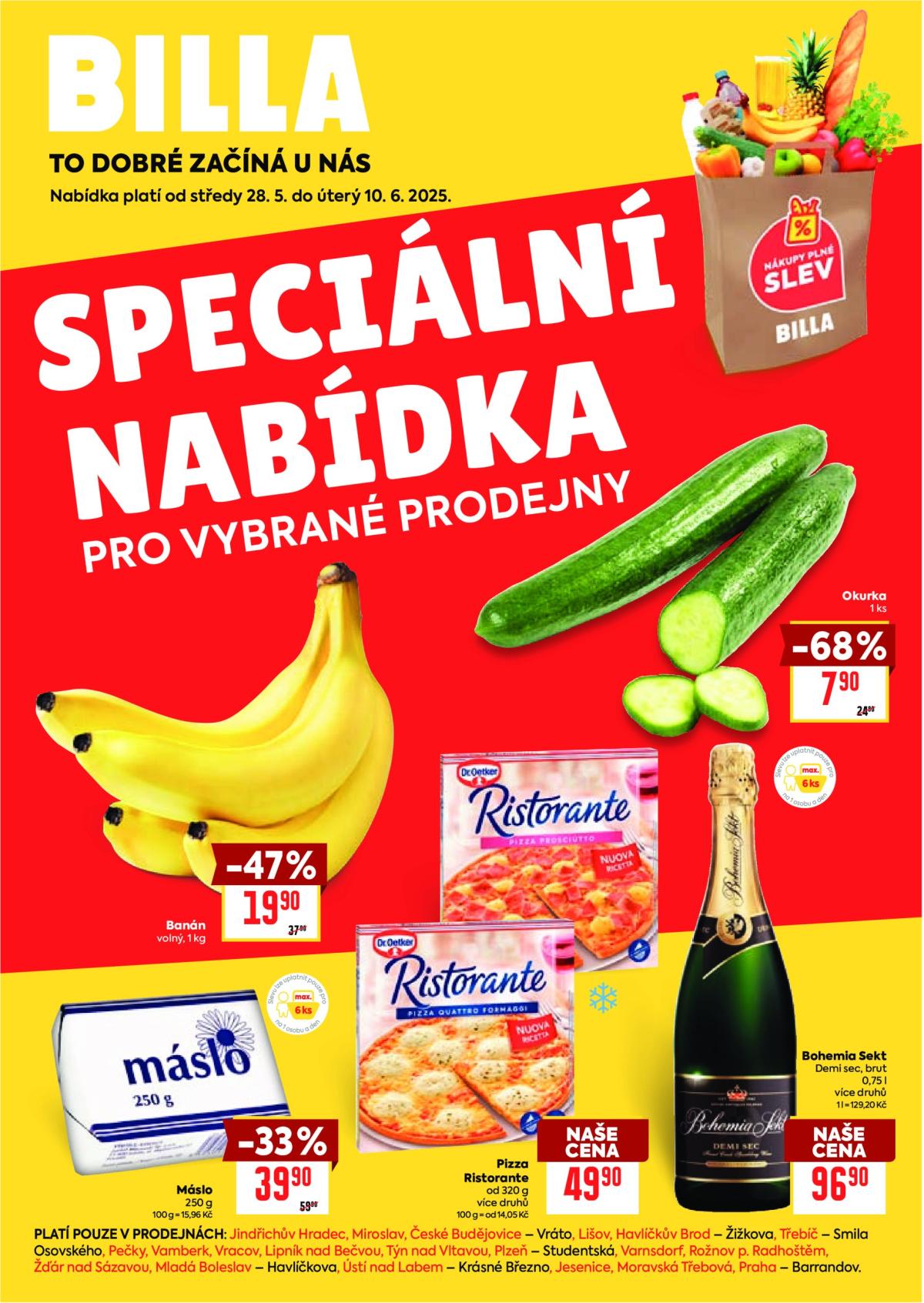 Leták Billa - Speciální nabídka: vybrané prodejny od 28.05. do 10.06.