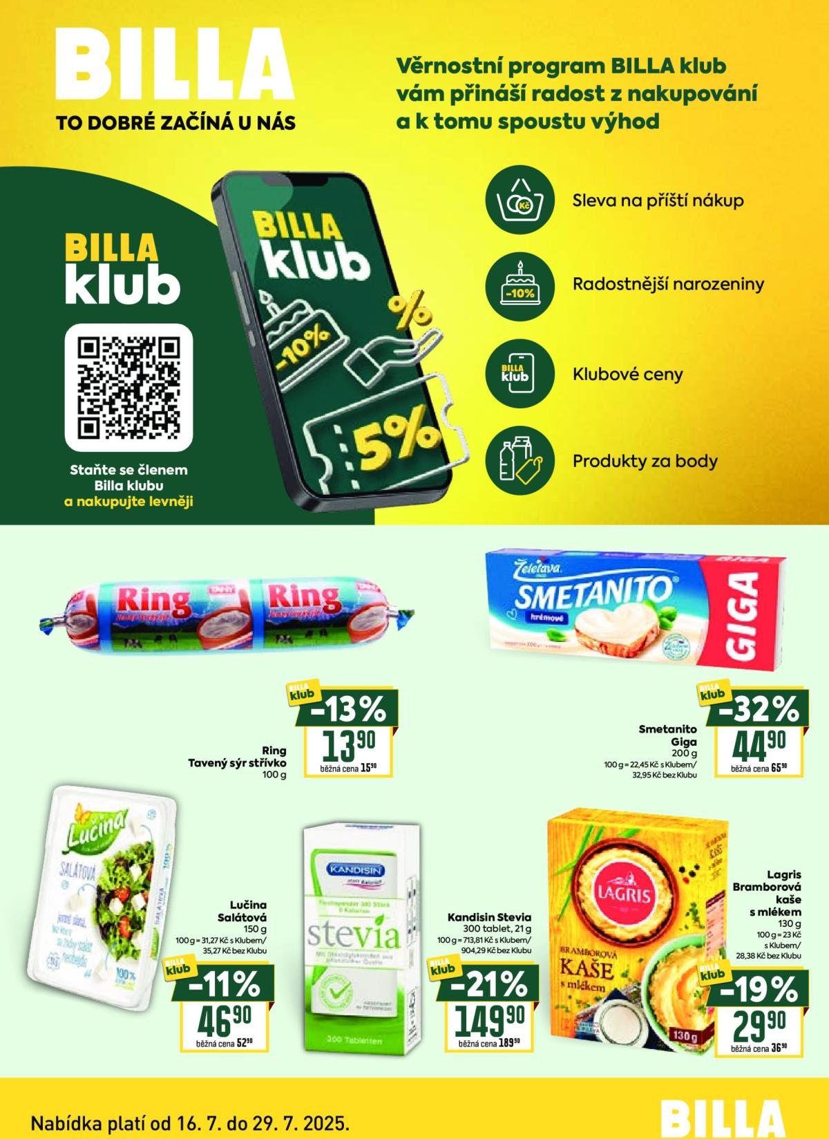 Leták Billa - Leták BILLA klub od 16.07. do 29.07.
