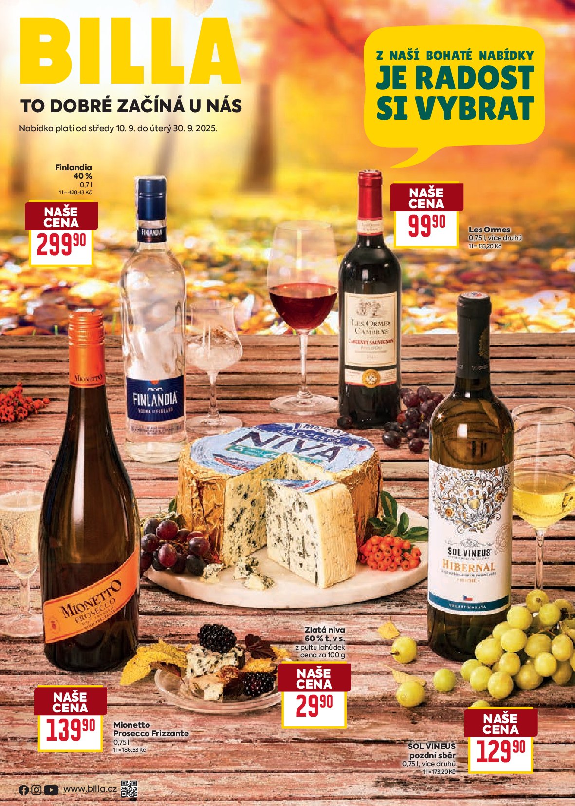 Leták Billa - Podzimní nápoje od 10.09. do 30.09.