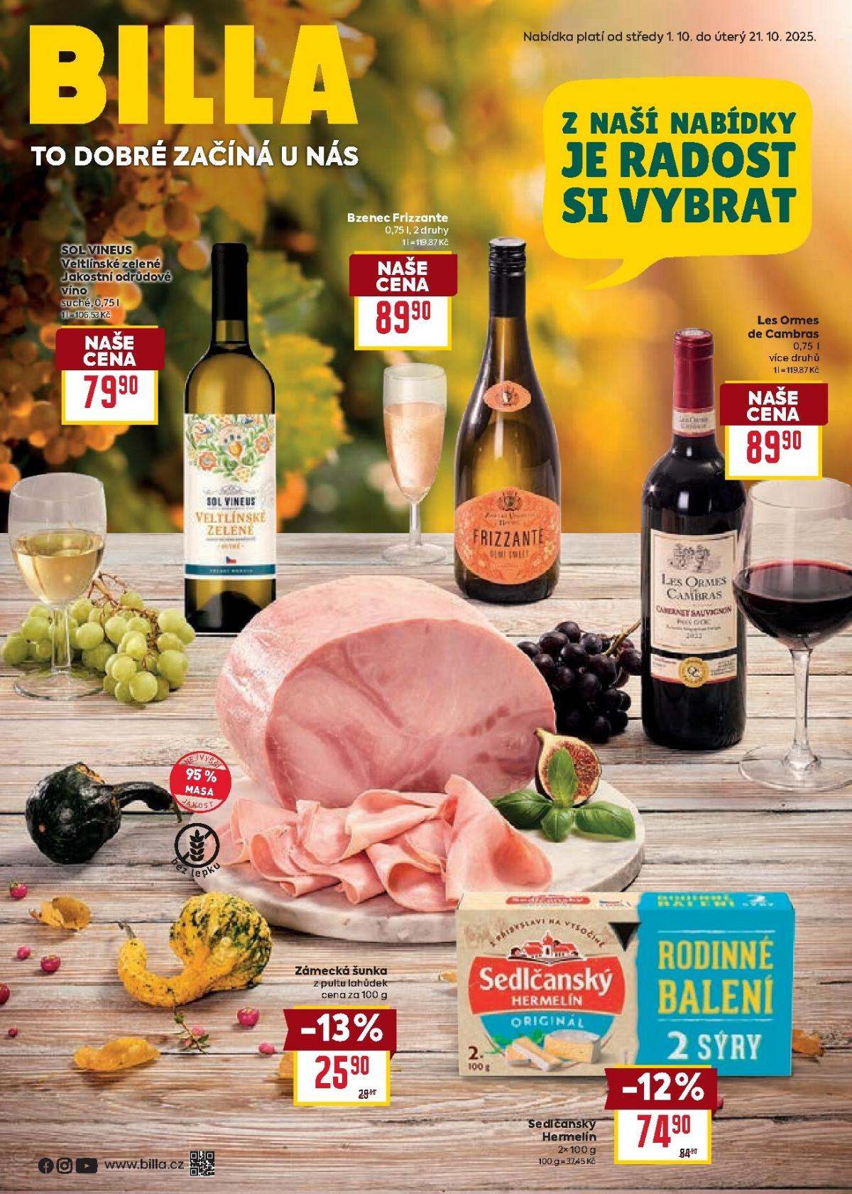 Leták Billa - Podzimní nápoje od 01.10. do 21.10.