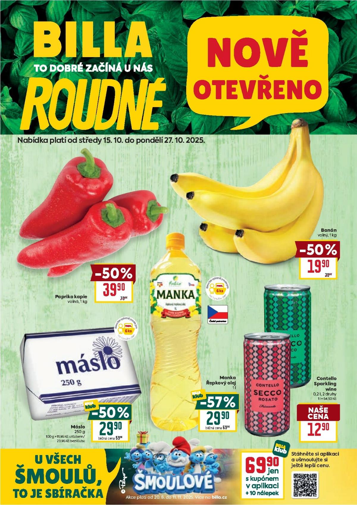 Aktuální leták Billa - Roudné od 15.10. do 27.10.