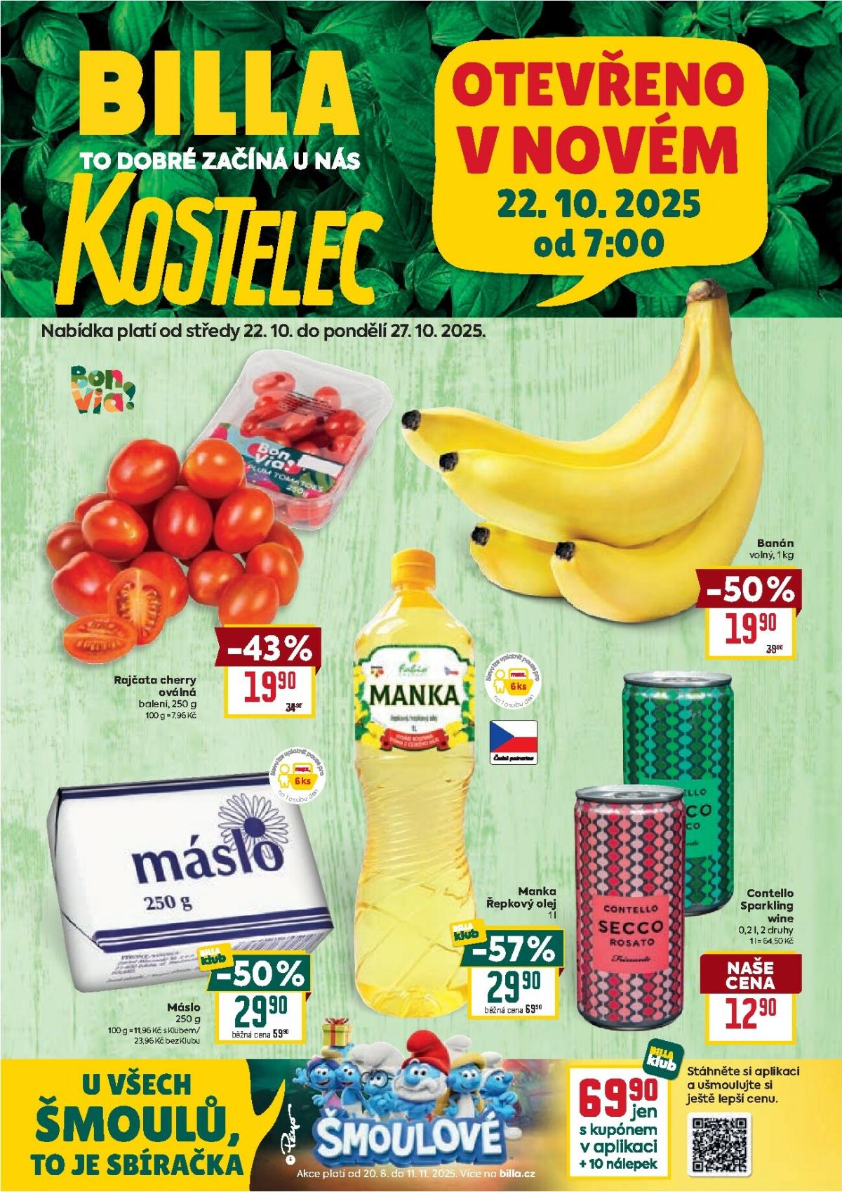 Aktuální leták Billa - Kostelec od 22.10. do 27.10.