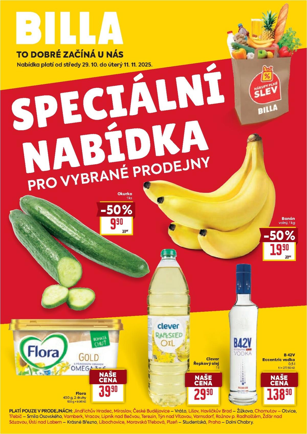 Aktuální leták Billa - Speciální nabídka: vybrané prodejny od 29.10. do 11.11.