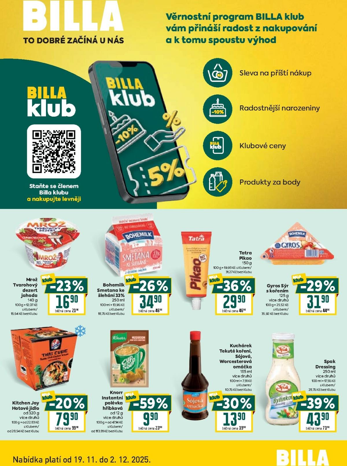 Aktuální leták Billa - Klub od 19.11. do 02.12.