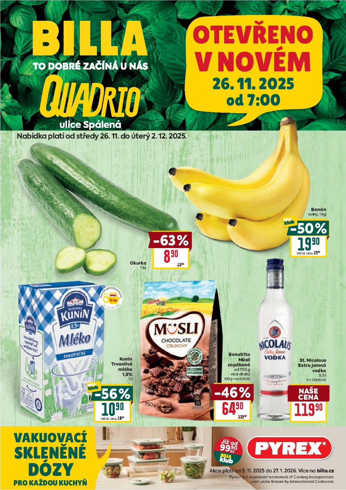 Aktuální leták Billa - Praha Quadrio od 26.11. do 02.12.