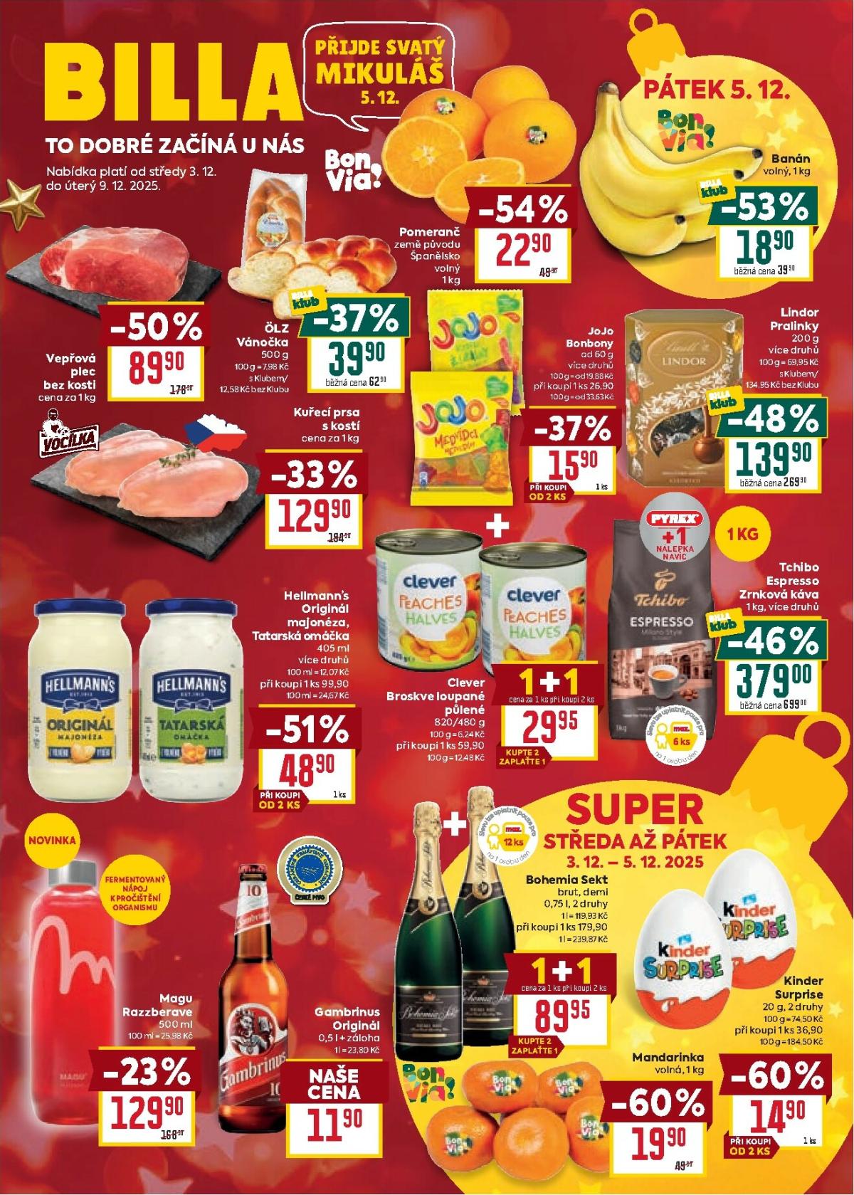 Aktuální leták Billa - Malý leták od 10.12. do 16.12.