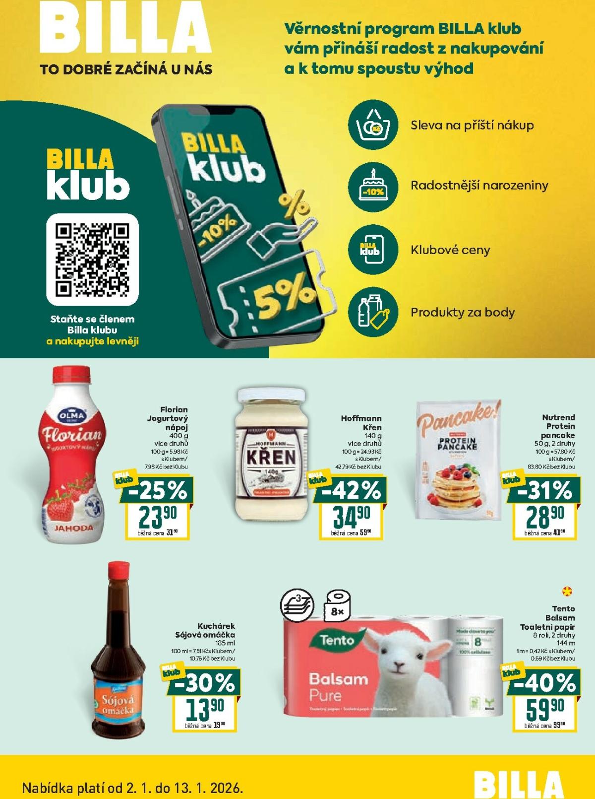 Aktuální leták Billa - Klub od 02.01. do 13.01.